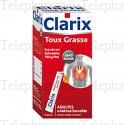 CLARIX EXPECTORANT CARBOCISTEINE 750 mg/10 ml ADULTES SANS SUCRE, solution buvable en sachet &eacute;dulcor&eacute;e &agrave; la saccharine sodique, au sorbitol et au maltitol liquide