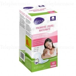 ORGANYC Serviettes Maternit&eacute; Premiers Jours boite de 12