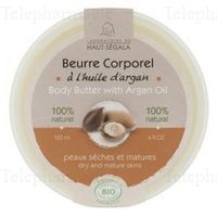 HAUT-SEGALA Beurre corporel &agrave; l'huile d'Argan BIO pot 120 ml