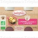 BABYBIO Fruits - Petits pots Pomme / Myrtille d&egrave;s 4 mois 2x130g