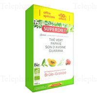 SUPERDIET Quatuor brule graisse bio 20 ampoules de 15ml bo&icirc;te de 20 ampoules + 10