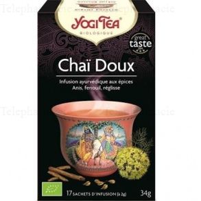 YOGI TEA Cha&iuml; Doux 17 sachets de 2.0g