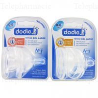 DODIE T&eacute;tine col large 0-6 mois d&eacute;bit 2 lot de 2