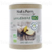NAT & FORM Ecoresponsable - Gingembre Bio 200 g&eacute;lules