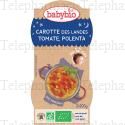 BABYBIO Repas du Soir - Petits bols carottes, tomates, polenta d&egrave;s 12 mois 2x200g