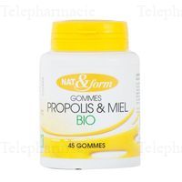 NAT & FORM Gommes propolis et miel bio x45