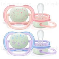 AVENT SUCET NUIT ROSE 0-6M X2