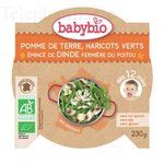 BABYBIO Repas du Midi - Petit plat pomme de terre, haricots verts, &eacute;minc&eacute; de dinde fermi&egrave;re de Poitou d&egrave;s 12 mois