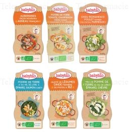 BABYBIO L&eacute;gumes - Trio de Pomme de terre du val de Loire , &eacute;pinard, ch&egrave;vre pot 200g x 2