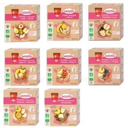 BABYBIO Gourdes Pomme Orange Banane bio 4x90G d&egrave;s 6mois