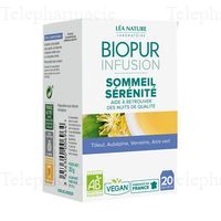 BIOPUR Infusion sommeil s&eacute;r&eacute;nit&eacute; bio x 20 sachets