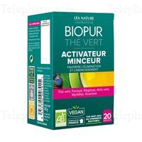 BIOPUR Th&eacute; vert Activateur Minceur bio x 20 sachets