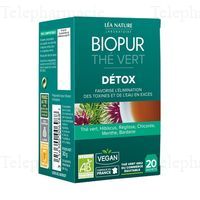BIOPUR Th&eacute; vert D&eacute;tox bio x 20 sachets
