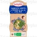 BABYBIO Repas du soir - Petits bols Haricots verts, panais, bl&eacute; d&egrave;s 12 mois 2x200g