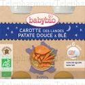 BABYBIO Repas du Soir - Petits pots carottes, patate douce, bl&eacute; d&egrave;s 6 mois 2x200g