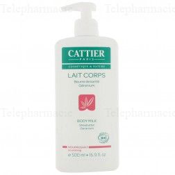 CATTIER Lait corps nourrissant beurre de karit&eacute; g&eacute;ranium bio