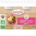 BABYBIO Fruits - Petits pots Pomme / Abricot / C&eacute;r&eacute;ale d&egrave;s 4 mois 2x130g
