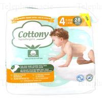 COTTONY Couches hypoallerg&eacute;niques Taille 4 de 7 &agrave; 18kg x28