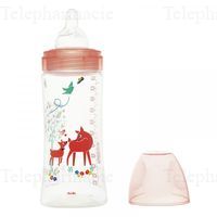 DODIE Biberon Sensation+ anti-colique t&eacute;tine plate 330ml Rose
