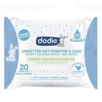 DODIE Hygi&egrave;ne et Soin - Lingettes nettoyantes &agrave; l'eau Paquet de 20 lingettes