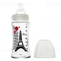 DODIE Biberon Sensation+ en verre anti-colique t&eacute;tine plate 270ml New York