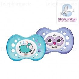 DODIE Duo sucettes +18 mois nuit anatomiques silicone REF A2