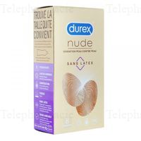 DUREX Nude Sans Latex - Sensation Peau Contre Peau 8 Pr&eacute;servatifs