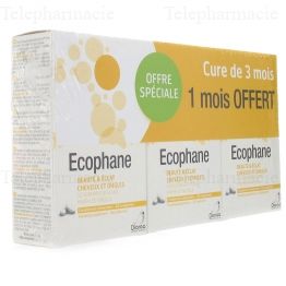 ECOPHANE Beaut&eacute; & &eacute;clat cheveux & ongles offre sp&eacute;ciale comprim&eacute;s x60 x 3