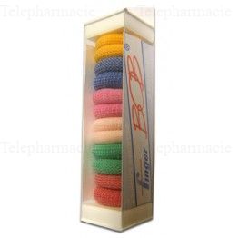 FINGER BOB Doigtiers bandages tissus color&eacute;s x6