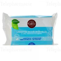 GIFRER Lingettes &agrave; l'eau thermale biod&eacute;gradables x60