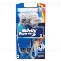 GILETTE RASOIR SENSOR 3PAQ 3