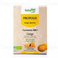 HERBALGEM Propolis Gommes bio x24 ar&ocirc;me citron