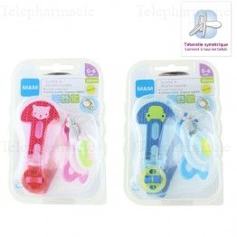 MAM Kit sucette & attache-sucette 0-6 mois anatomique silicone