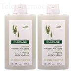 KLORANE Avoine - Shampooing extra doux Lot de 2 flacon 400ml