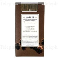 KORRES Coloration permanente - huile d'argan blond fonc&eacute; cendr&eacute; 6.1