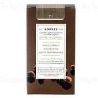 KORRES Coloration Permanente - Huile d'argan coloration haute performance Ash blonde 7.1