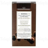 KORRES Coloration Permanente - Huile d'argan coloration haute performance ch&acirc;tain dor&eacute; 5.3