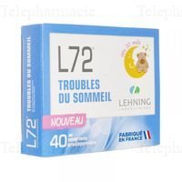 LEHNING L72 Troubles du sommeil x40 comprim&eacute;s orodispersibles