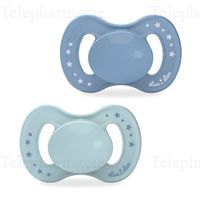 LUC ET LEA Sucette anatomique V&eacute;g&eacute;tale 6 - 18mois lot de 2 Bleu