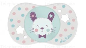 Sucette physiologique silicone les ludiques lapin 6 mois et plus