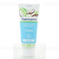 NATESSANCE Cr&egrave;me corps hydratante coco Tube 200ml
