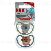NUK SPACE SUCETTE 6-18M KOAL