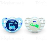 NUK Trendline lot de 2 sucettes gar&ccedil;on physio 6 - 18 mois