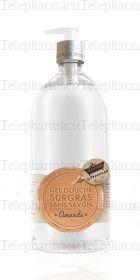 LES PETITS BAINS DE PROVENCE Gel douche surgras sans savon parfum amande 1L