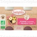BABYBIO Fruits - Petits pots pomme / pruneau d&egrave;s 4 mois 2x130g