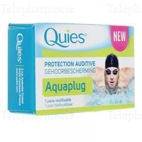 QUIES Aquaplug Protection auriculaire 1 paire r&eacute;utilisable