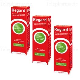HORUS PHARMA Regard Solution d'entretien pour lentilles souples flacons 3 x 355 ml + 3 &eacute;tuis