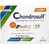 Chrondrosulf 1200mg go&ucirc;t vanille / caramel, sans sucre x 30 doses