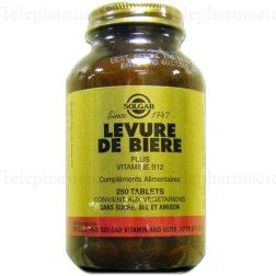 SOLGAR Levure de bi&egrave;re et vitamine B12 250 g&eacute;lules