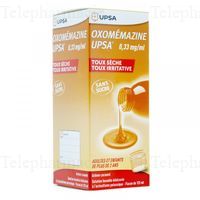 OXOMEMAZINE UPSA 0.33mg/ml sirop toux s&egrave;che sans sucre flacon 125ml
